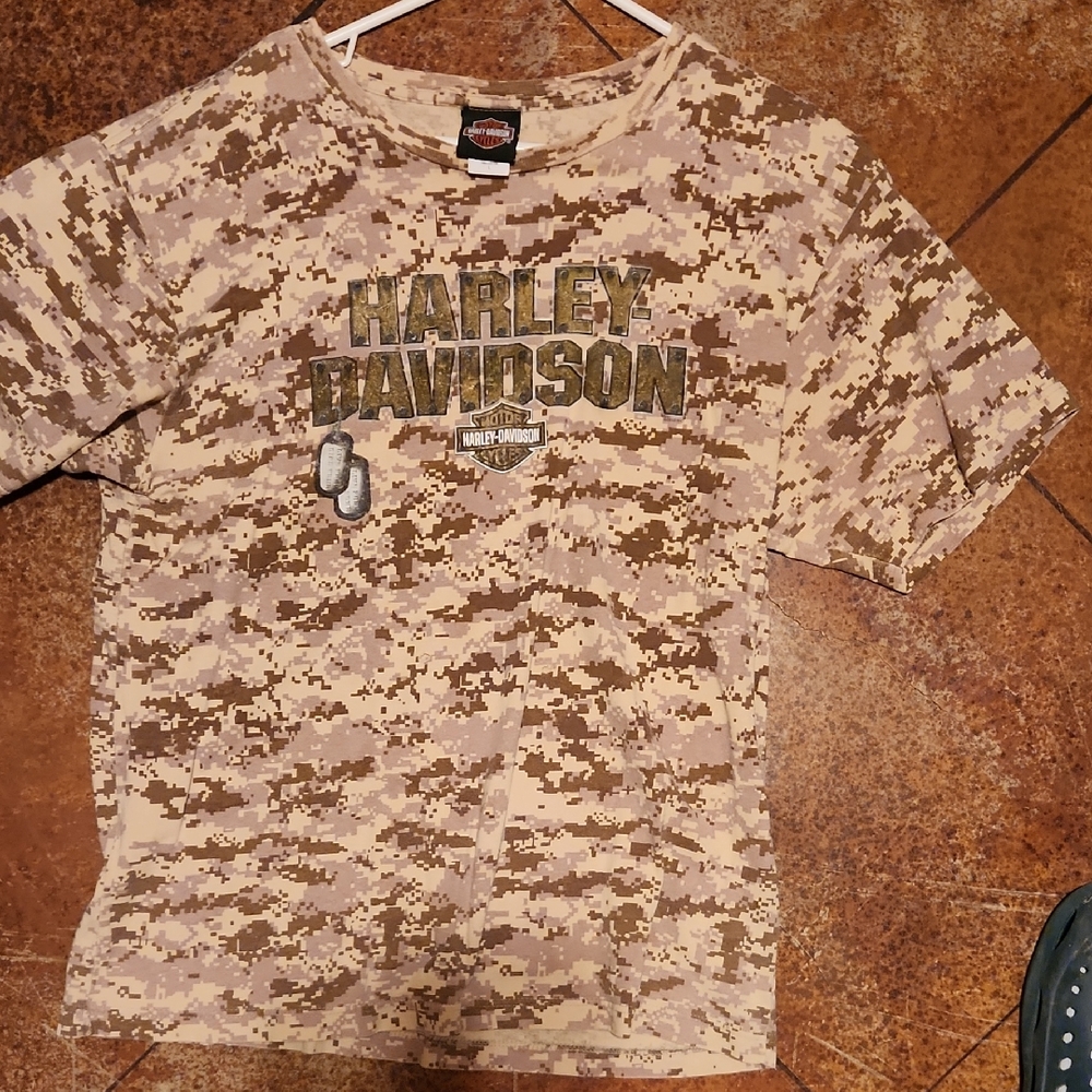 Harley-Davidson Kids Digital Camo T-Shirt - Tan and Brown
